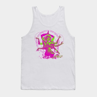 Kali Goddess Pink Green Tank Top